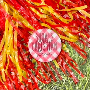 Shoals Christian Flames Gingham Button
