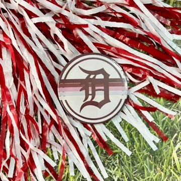 Deshler Logo Retro Stripe Button