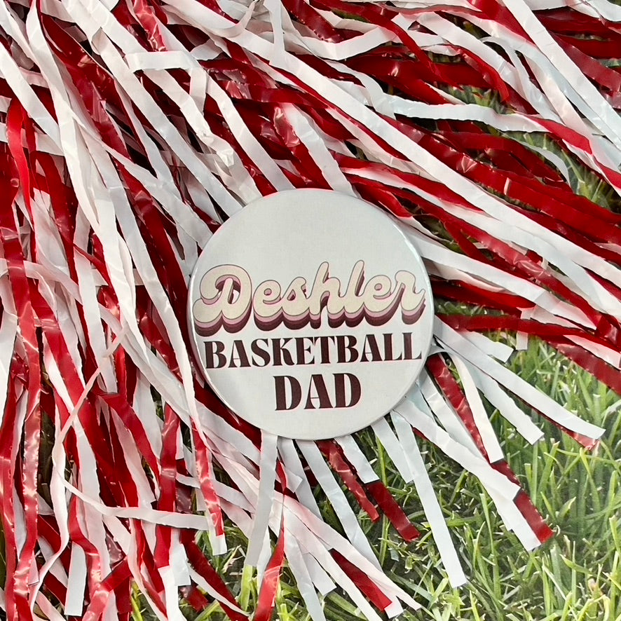 Deshler Retro Basketball Parent Button