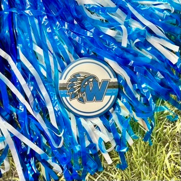 Wilson Logo Retro Stripe Button