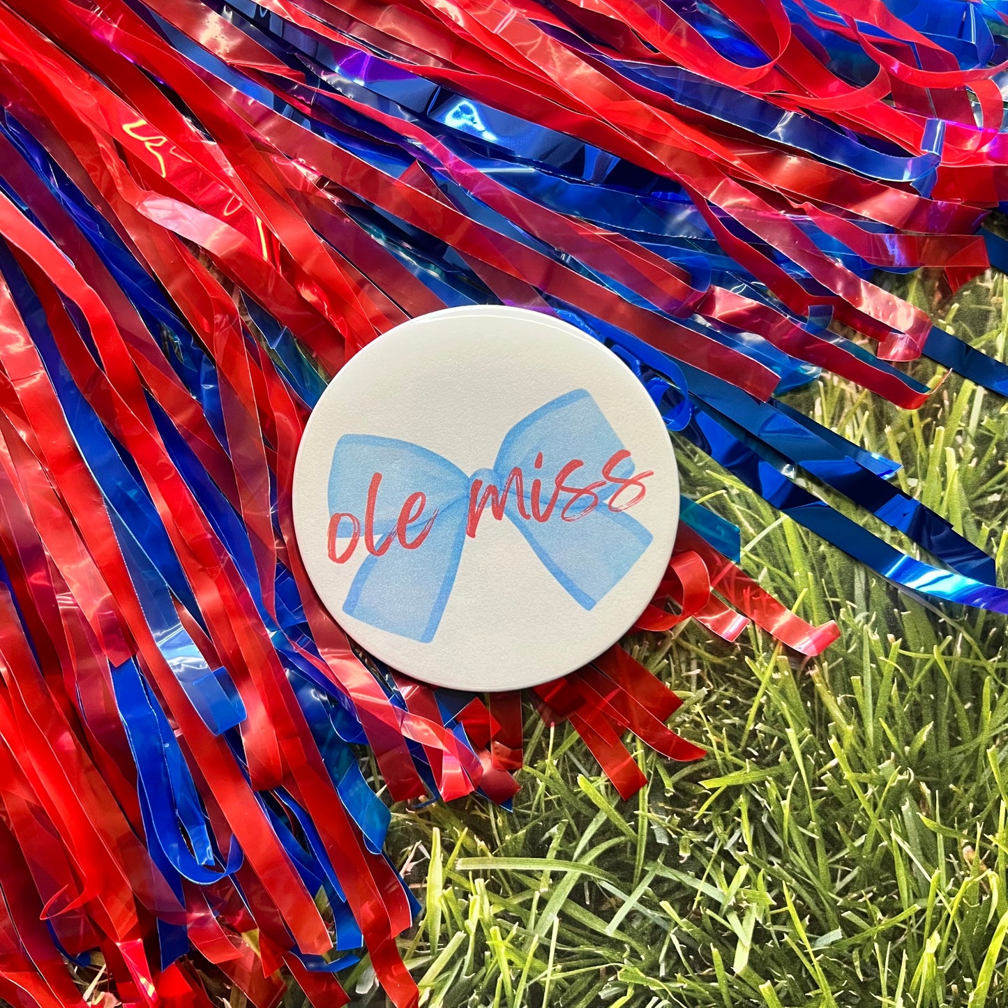 Ole Miss Bow Button