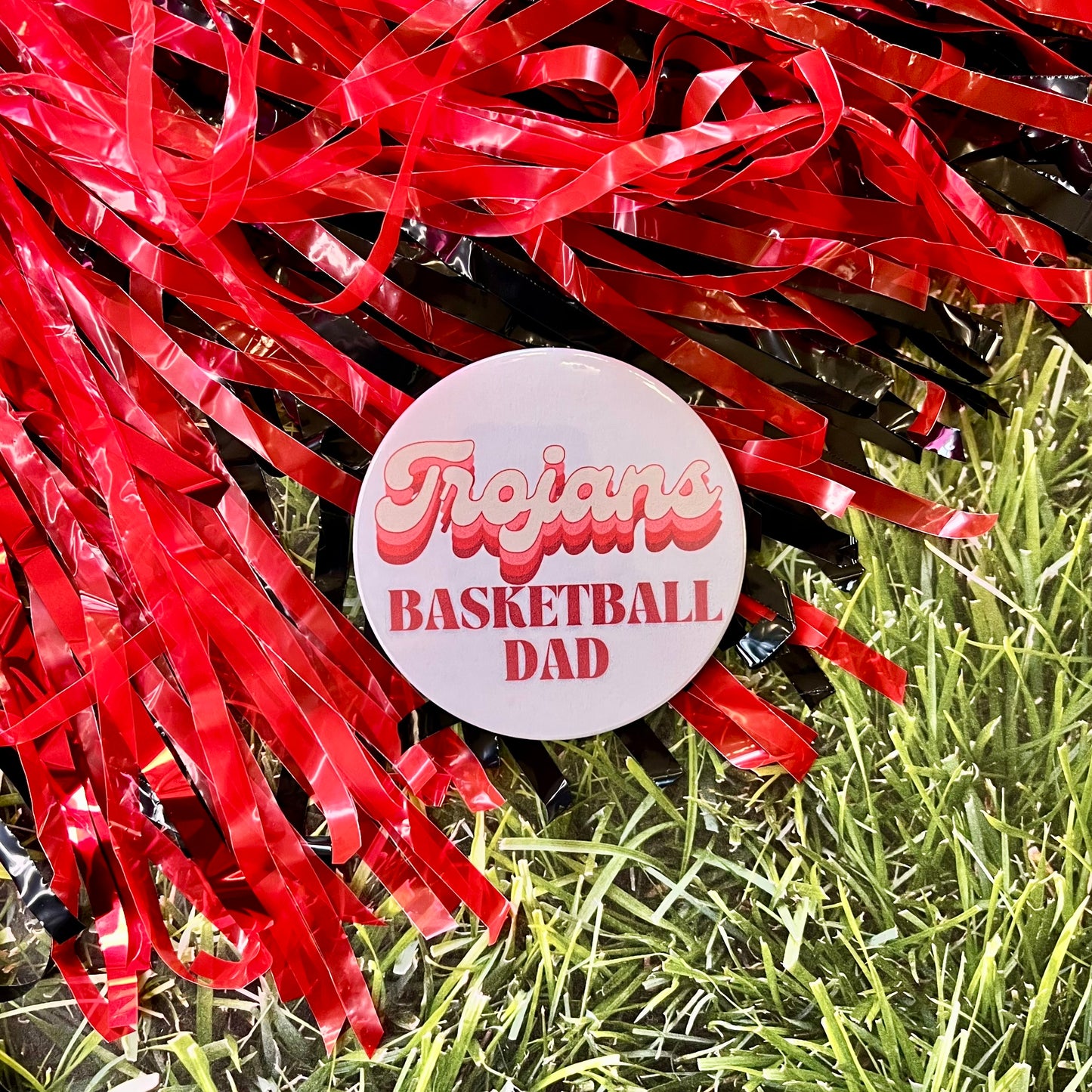 Trojans Retro Basketball Parent Button