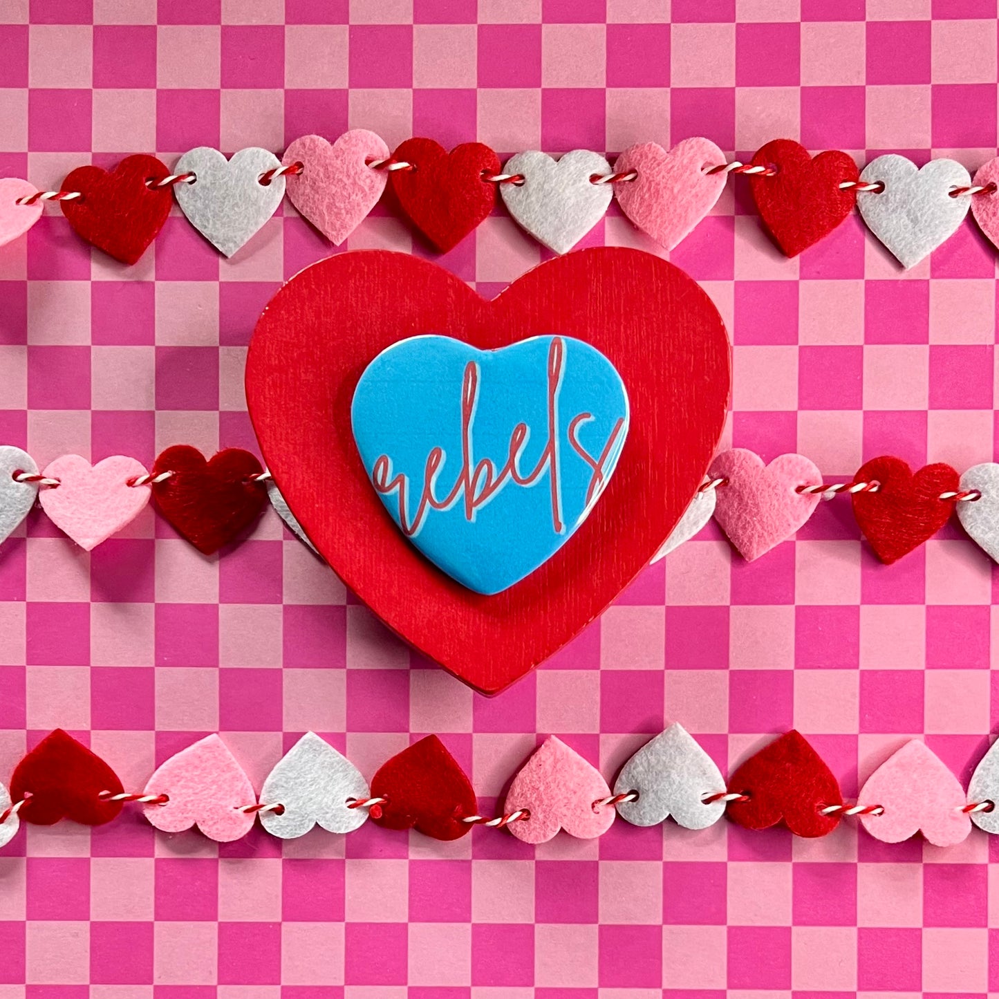 Ole Miss Rebels Script Heart Button