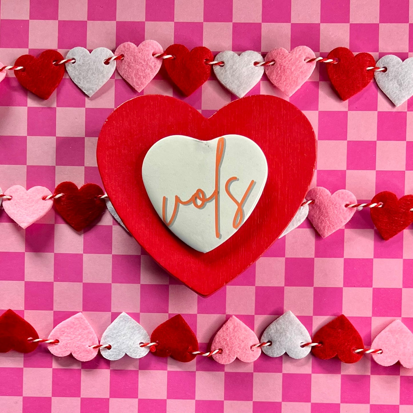 Tennessee Vols Script Heart Button