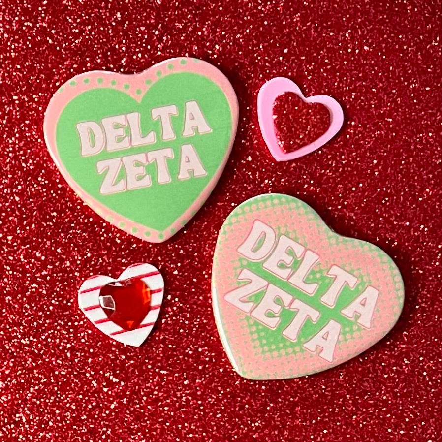 Delta Zeta Heart Button