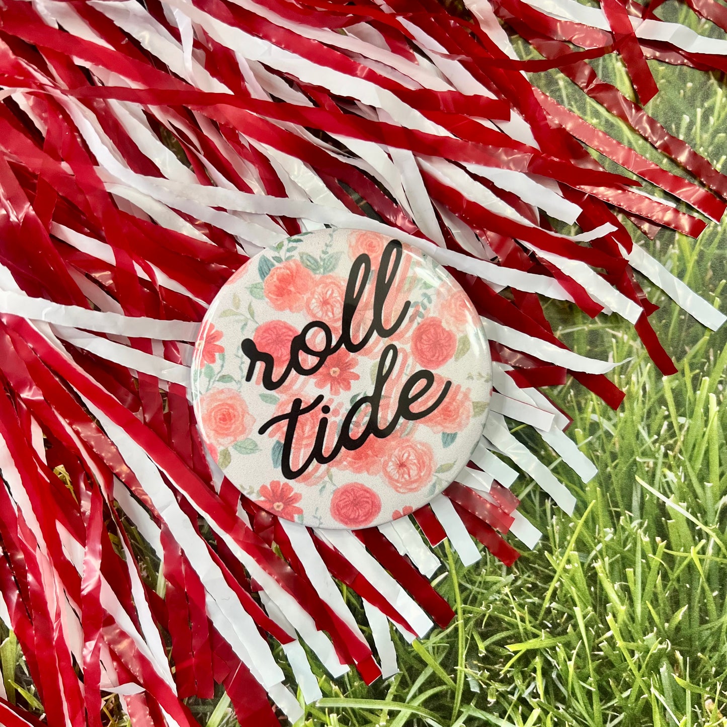 Floral Roll Tide Button