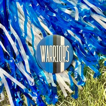 Warriors Retro Stripe Button