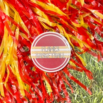 Flames Retro Stripe Button