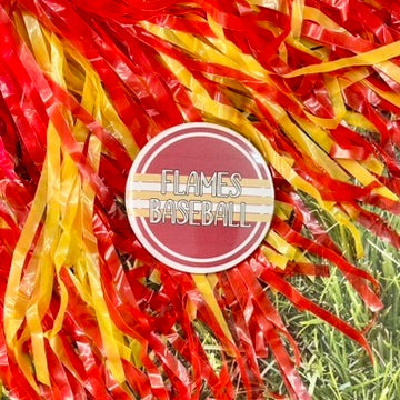 Flames Retro Stripe Button