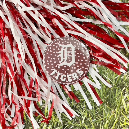 Deshler Tigers Logo Polka Dot Button