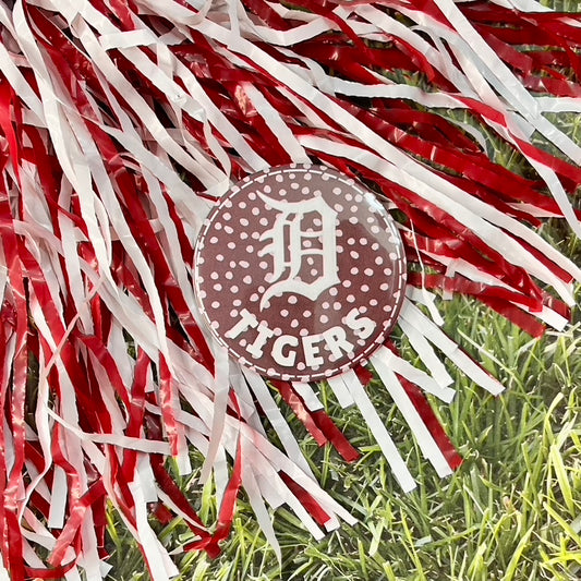 Deshler Tigers Logo Polka Dot Button