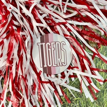 Tigers Retro Stripe Button