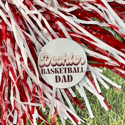 Deshler Retro Basketball Parent Button
