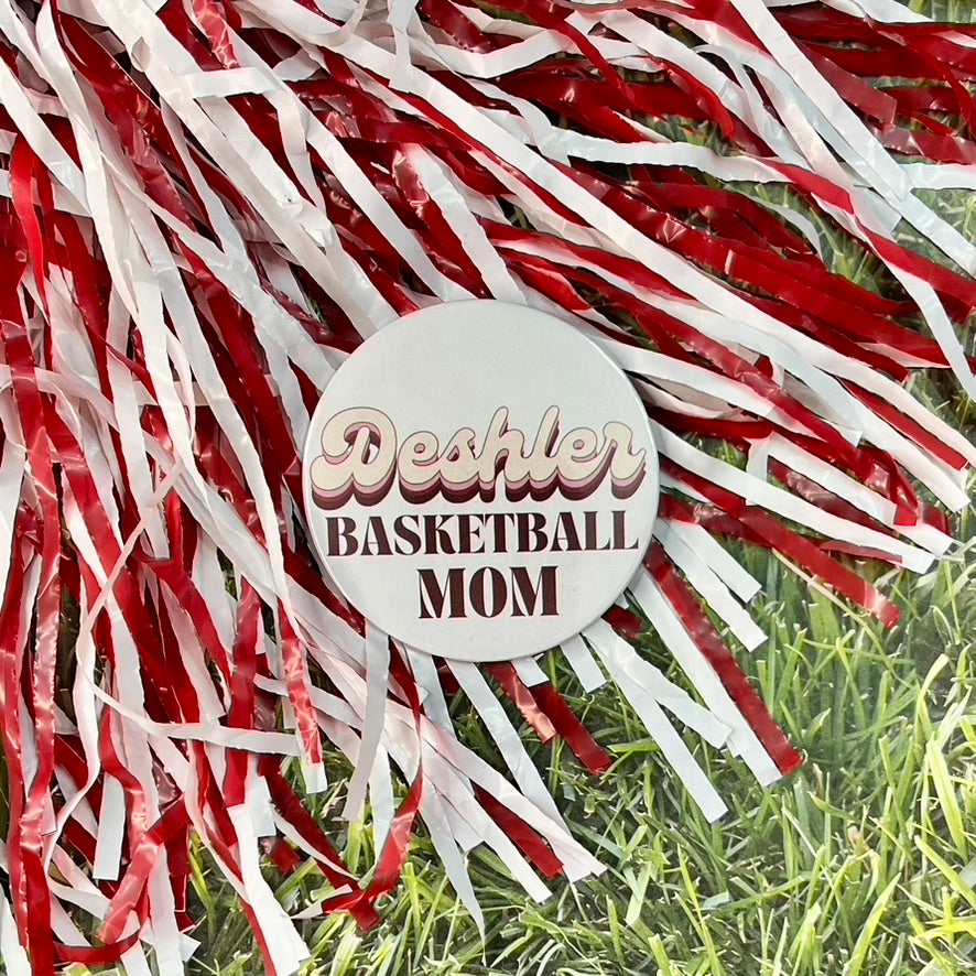 Deshler Retro Basketball Parent Button