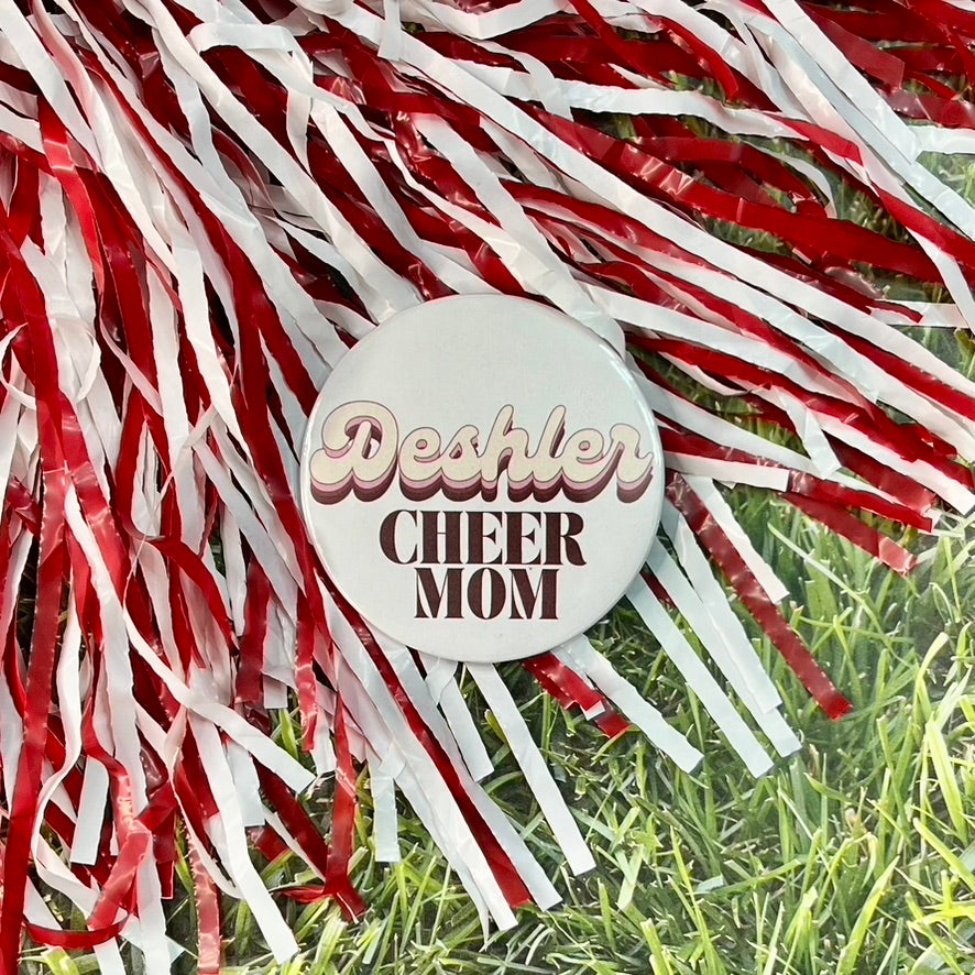 Deshler Retro Cheer Parent Button