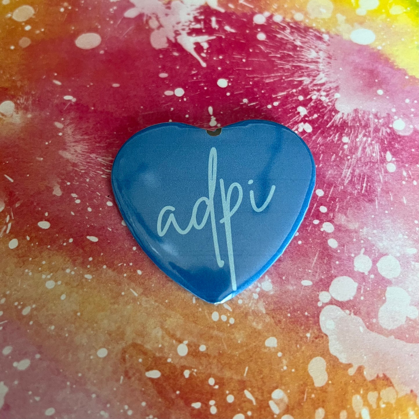 Alpha Delta Pi (ADPi) Script Heart Button