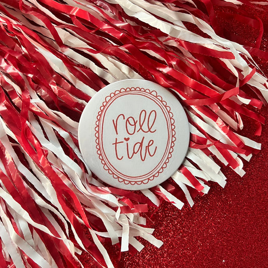 Roll Tide Lace Frame Button