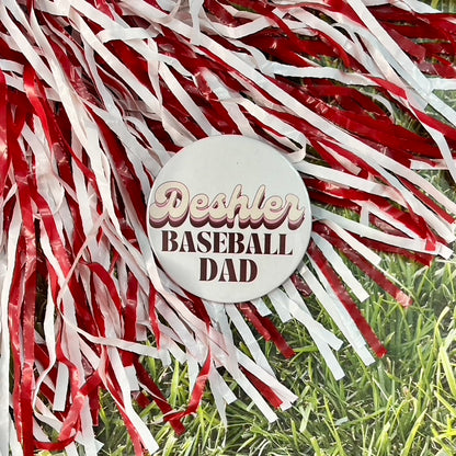Deshler Retro Baseball Parent Button