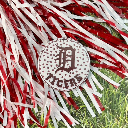 Deshler Tigers Logo Polka Dot Button