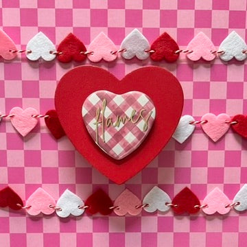 Shoals Christian Gingham Heart Button