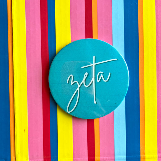 Zeta Tau Alpha (ZTA) Script Button