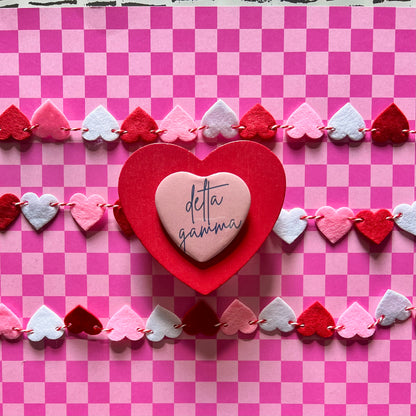 Delta Gamma Script Heart Button