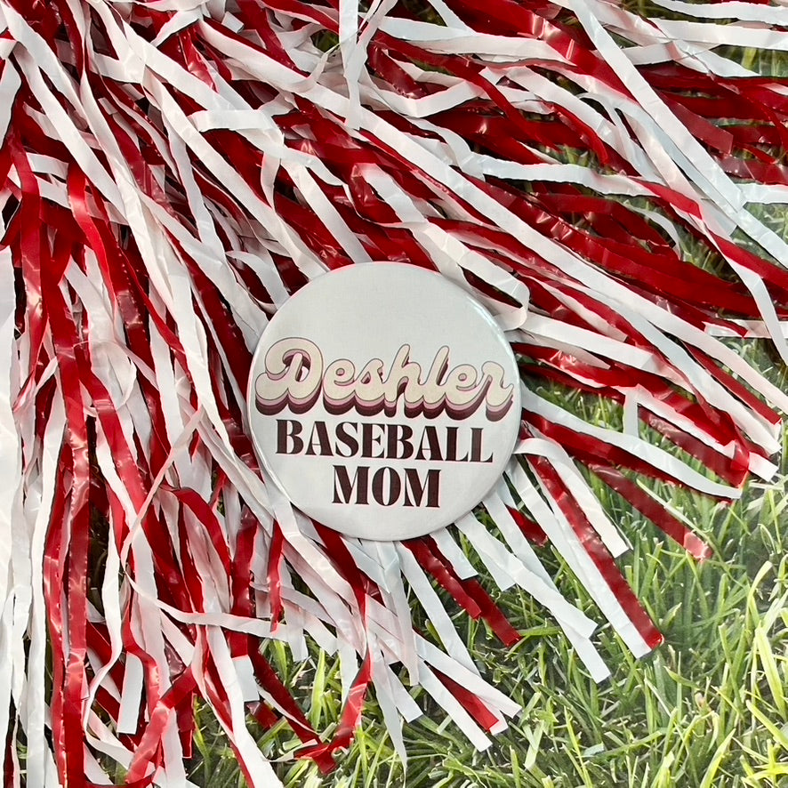 Deshler Retro Baseball Parent Button