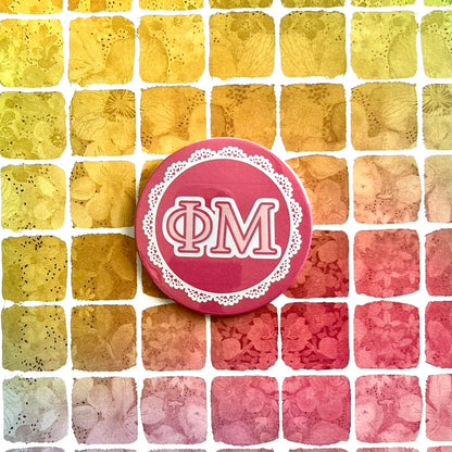 Phi Mu Lace Button