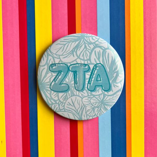 Zeta Tau Alpha (ZTA) Floral Button