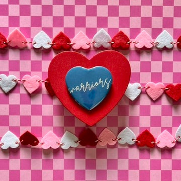 Wilson Warriors Script Heart Button