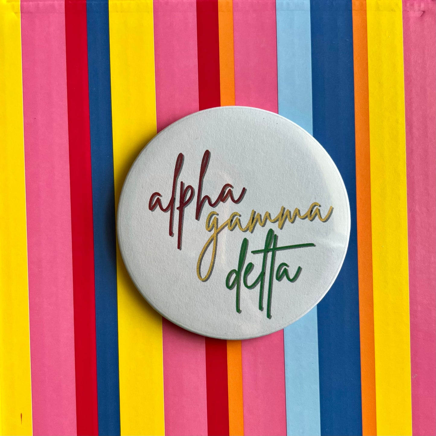 Alpha Gamma Delta (AGD) Script Button