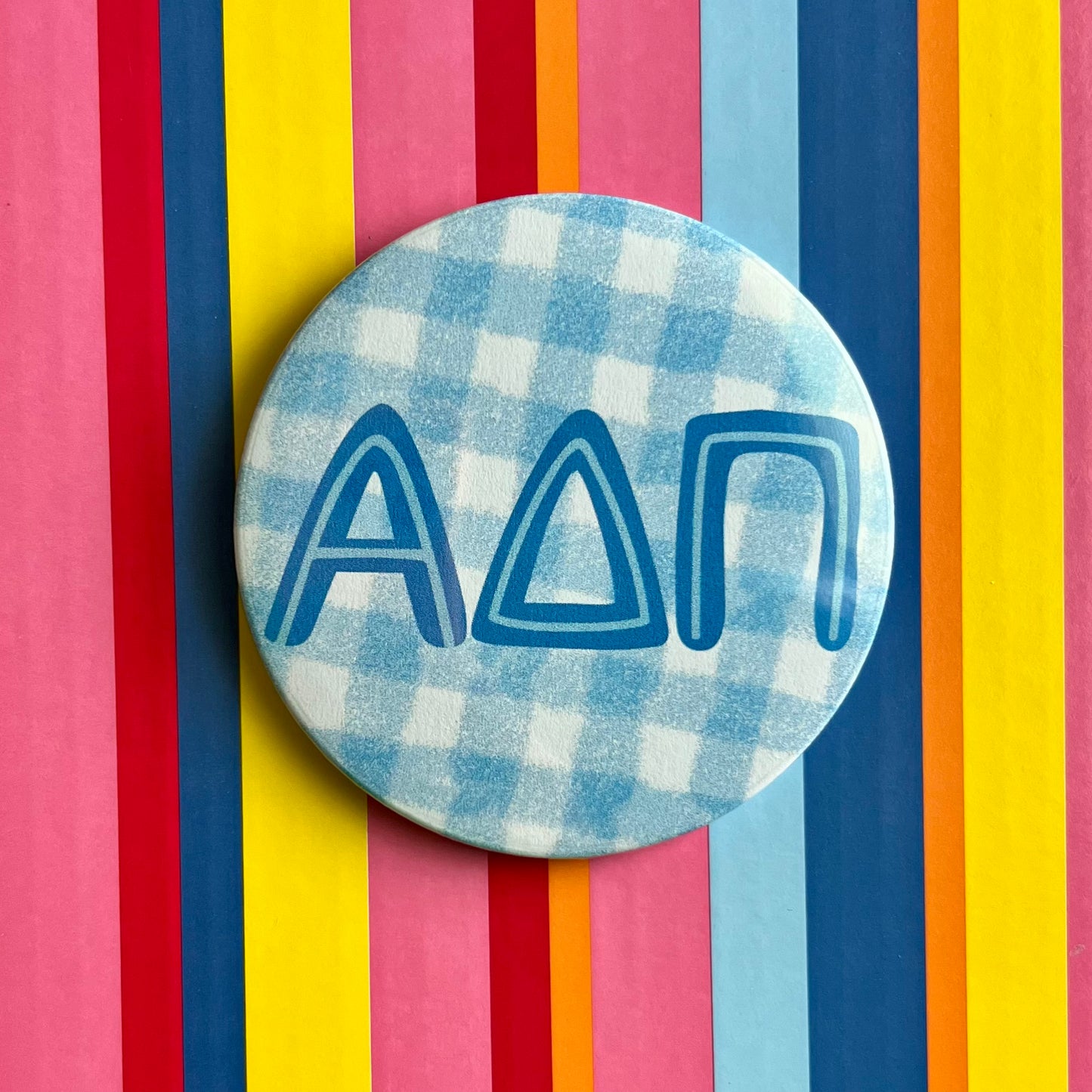 Alpha Delta Pi (ADPi) Gingham Button