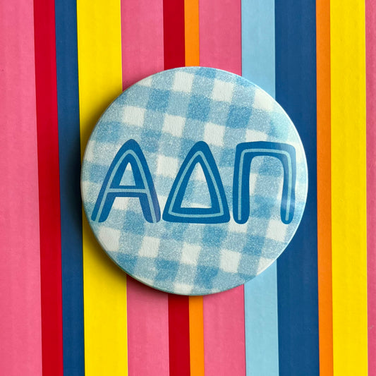 Alpha Delta Pi (ADPi) Gingham Button