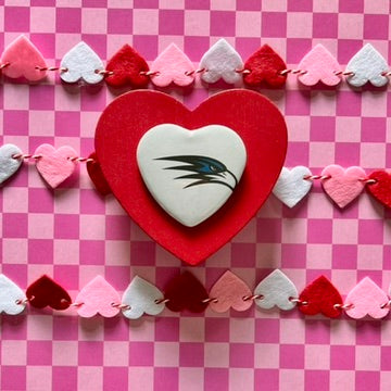 Florence Falcons Logo Heart Button