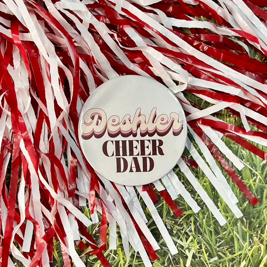 Deshler Retro Cheer Parent Button