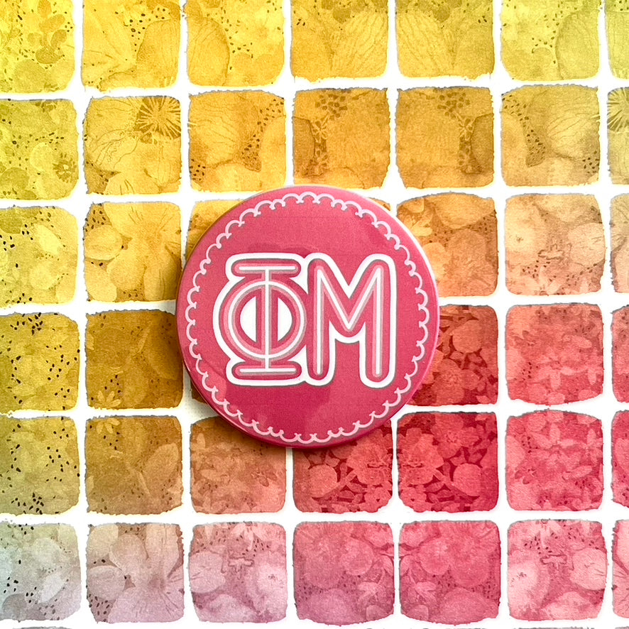 Phi Mu Scallop Button