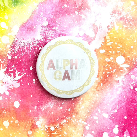Alpha Gam (AGD) Lace Button