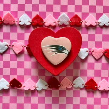 Florence Falcons Logo Heart Button