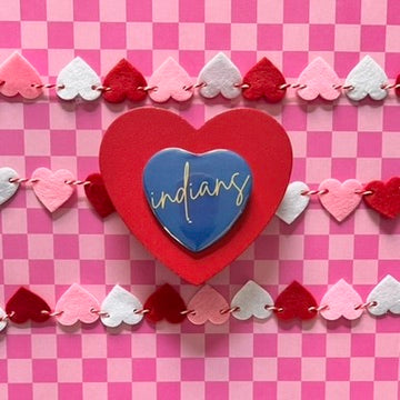 Cherokee Indians Script Heart Button