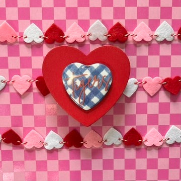 Auburn Tigers Gingham Heart Button