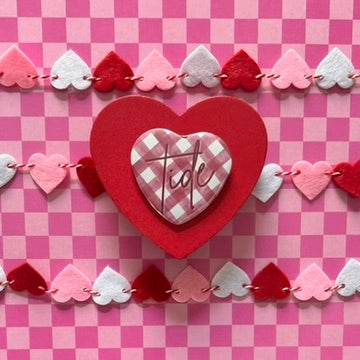 Alabama Tide Gingham Heart Button
