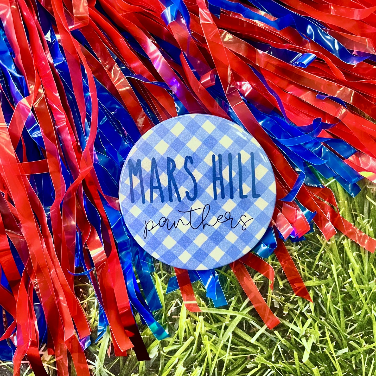 Mars Hill Panthers Gingham Button