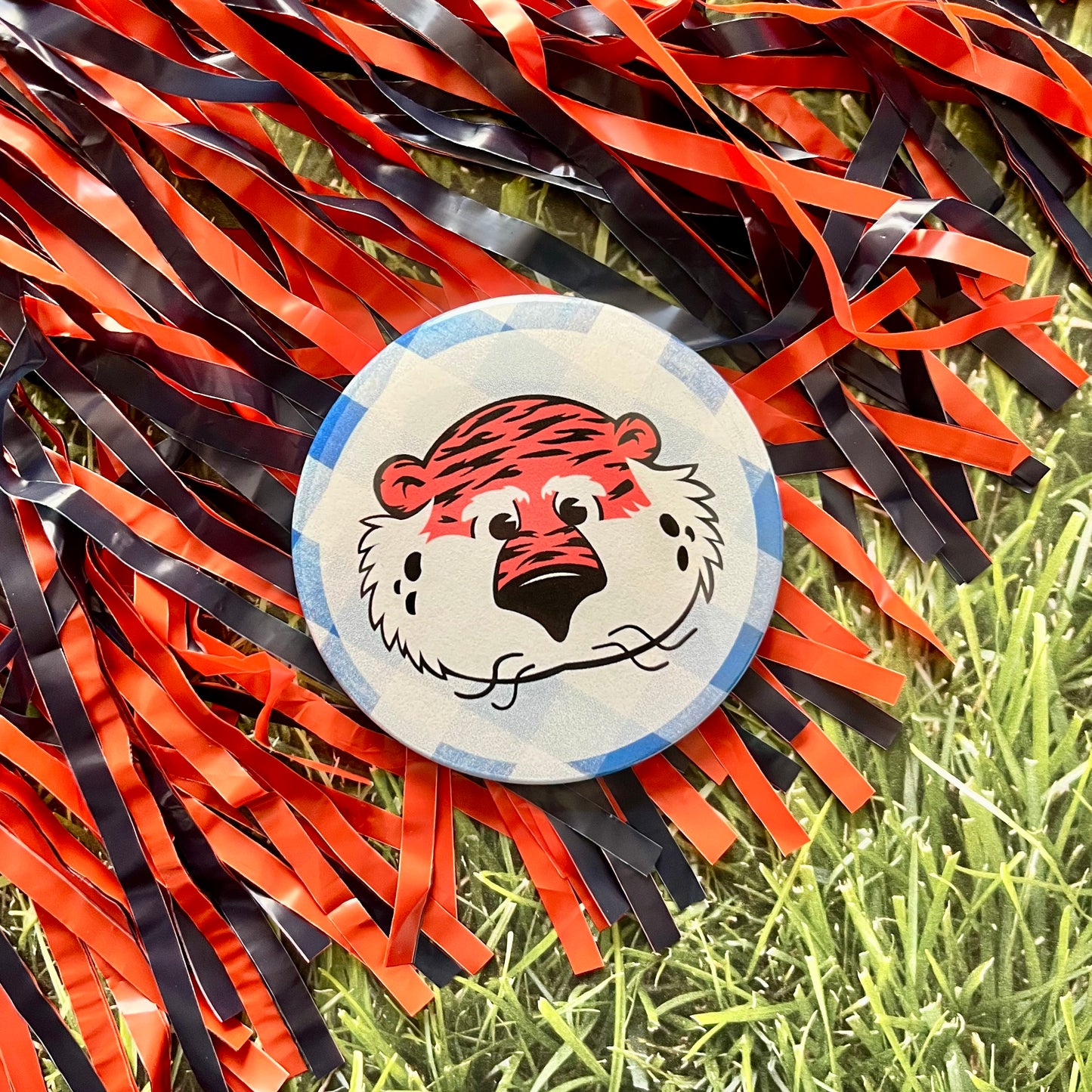 Aubie Gingham Button