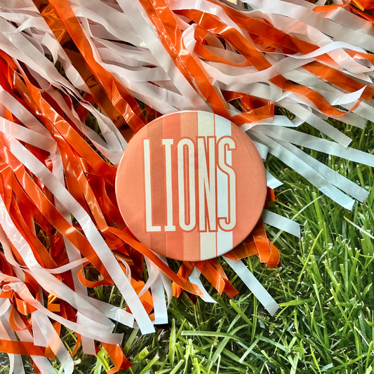 Lions Retro Stripe Button