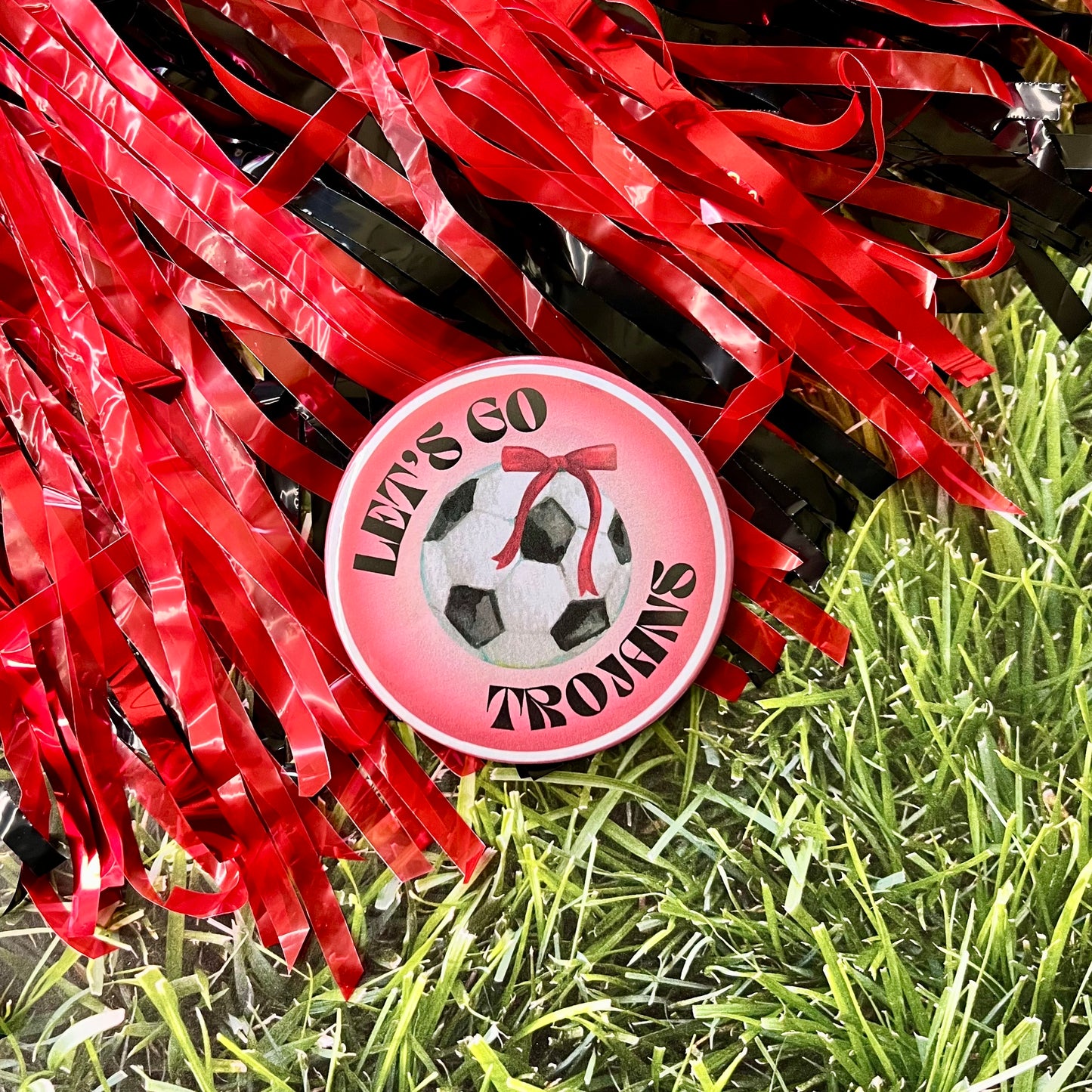 Let's Go Trojans Glow Button