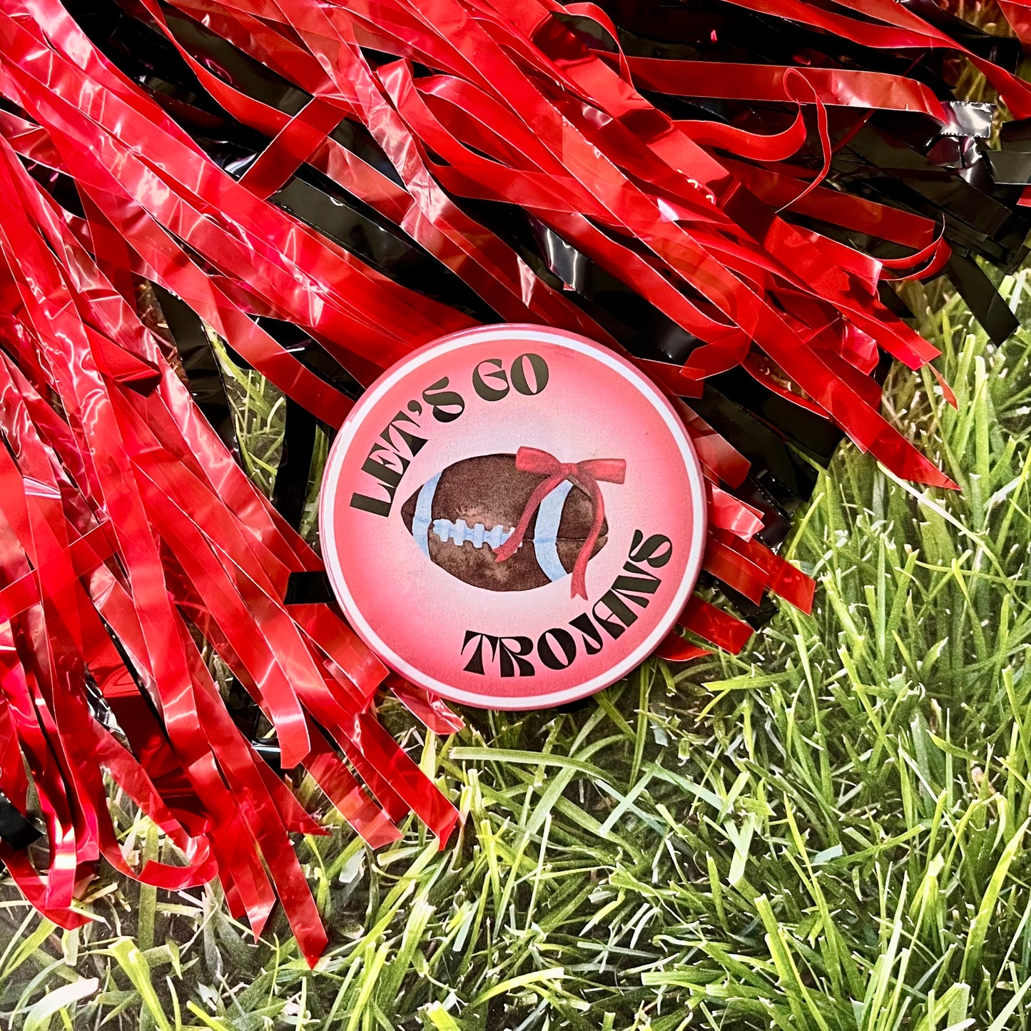Let's Go Trojans Glow Button