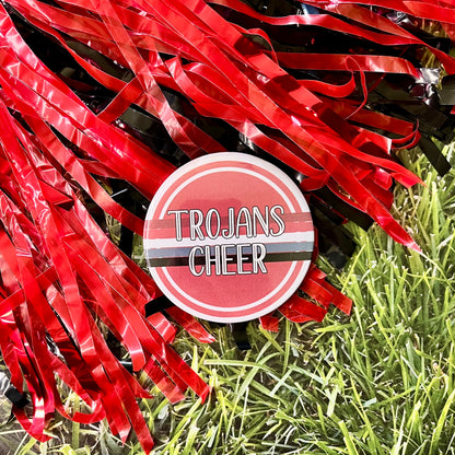 Trojans Retro Stripe Button