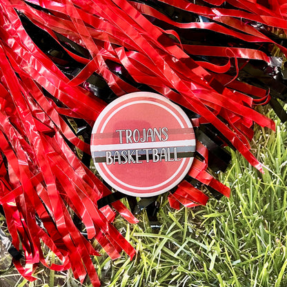 Trojans Retro Stripe Button