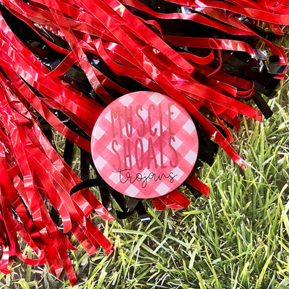 Muscle Shoals Trojans Gingham Button