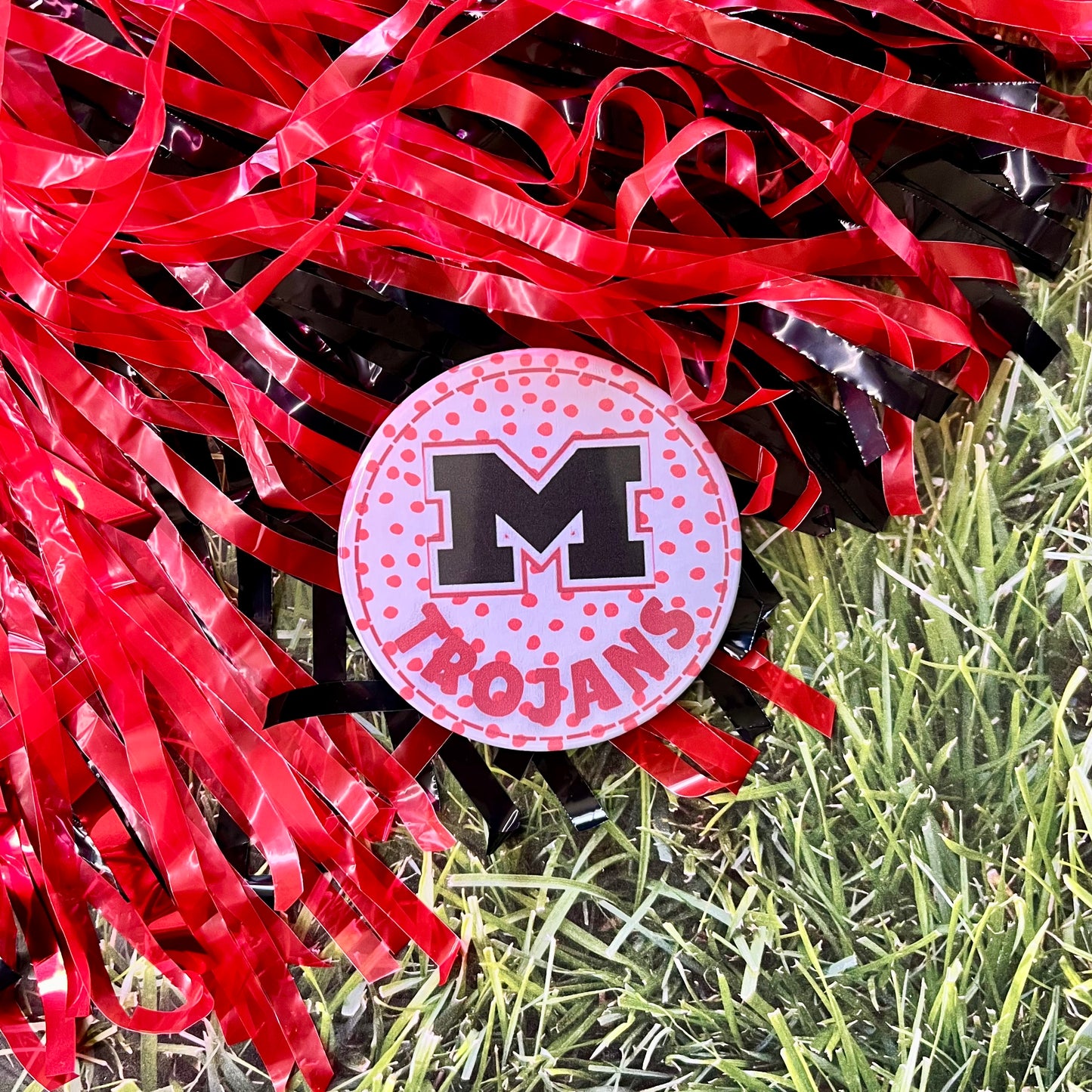 Muscle Shoals Logo Polka Dot Button